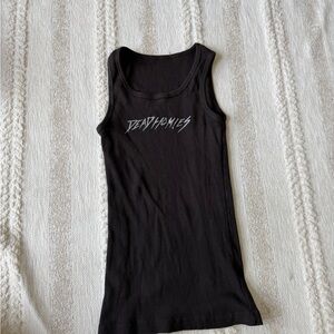 Black Tank Top with White Graphic